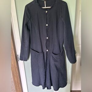 Free people dark blue overcoat size medium